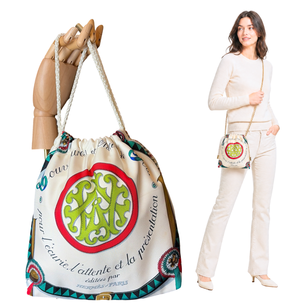 HERMES Couvertures et Tenues du Jour Scarf | Hermes Crossbody Bag at Vintage Luxe up