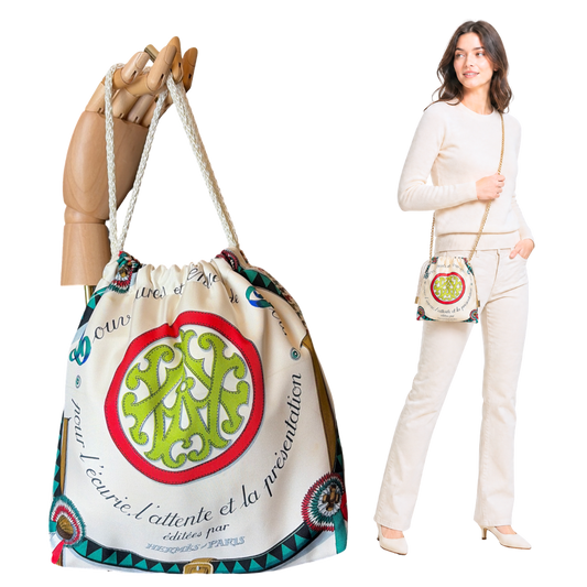 HERMES Couvertures et Tenues du Jour Scarf | Hermes Crossbody Bag at Vintage Luxe up