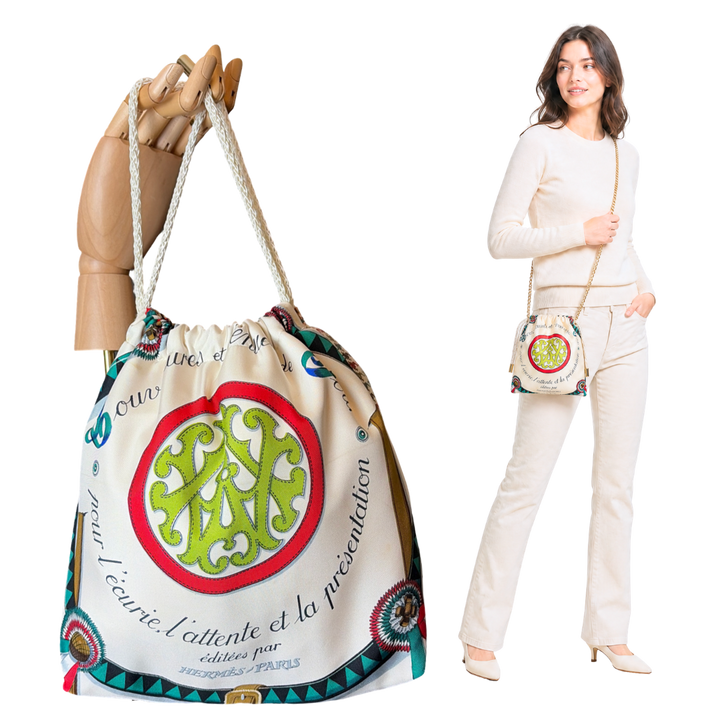 HERMES Couvertures et Tenues du Jour Scarf | Hermes Crossbody Bag at Vintage Luxe up