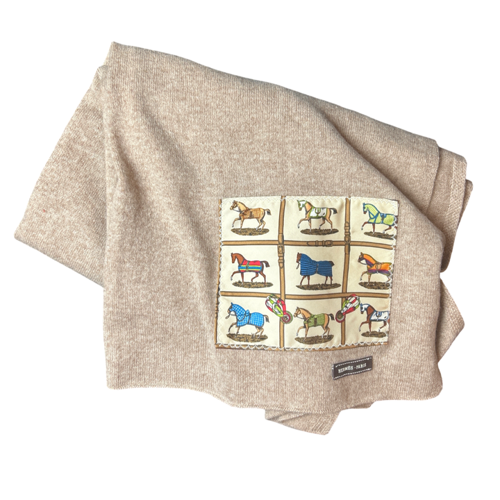 Hermes Petits Chevaux Silk Scarf & Cashmere Shawl