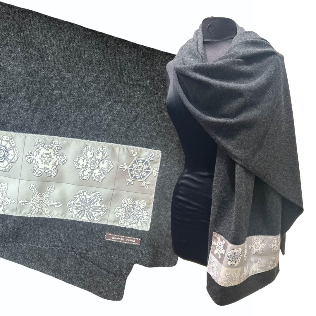 Feux d'Hiver Vintage Silk Scarf & Cashmere Shawl