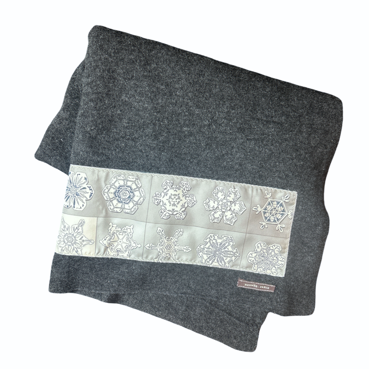 Hermes Feux d'Hiver Vintage Silk Scarf & Cashmere Shawl at Vintage Luxe Up
