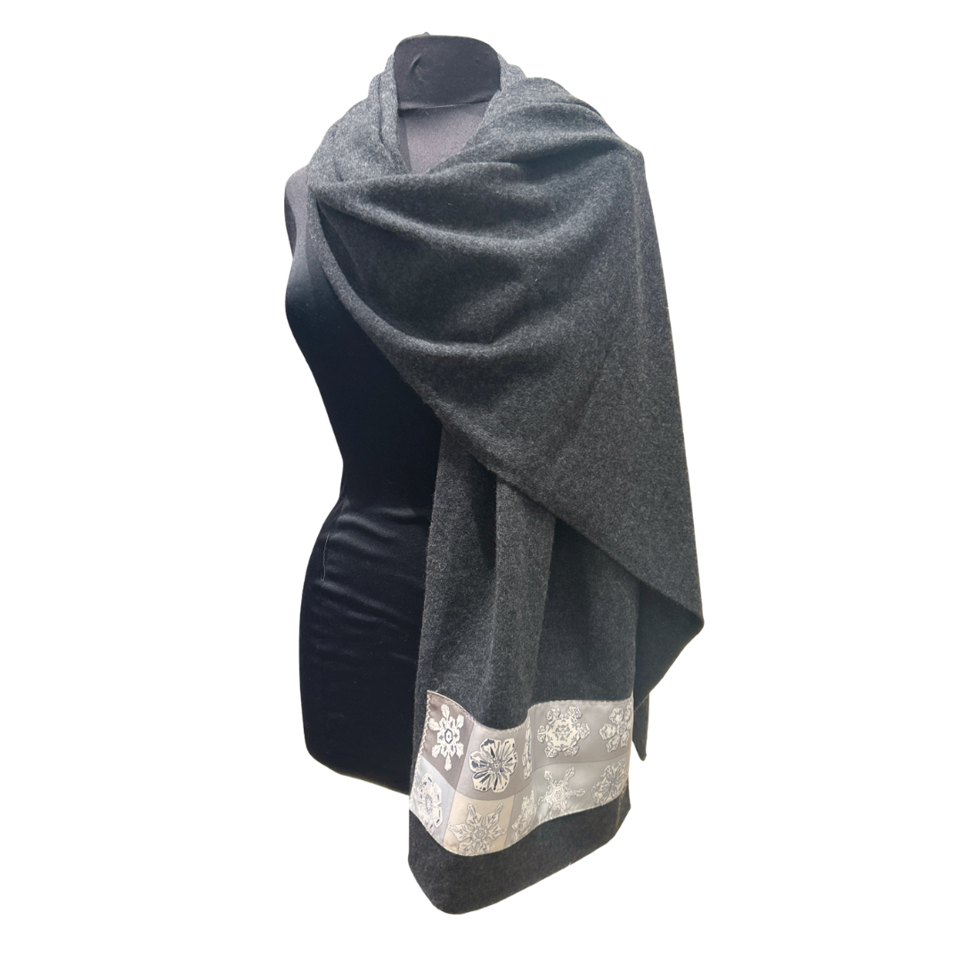 Feux d'Hiver Vintage Silk Scarf & Cashmere Shawl