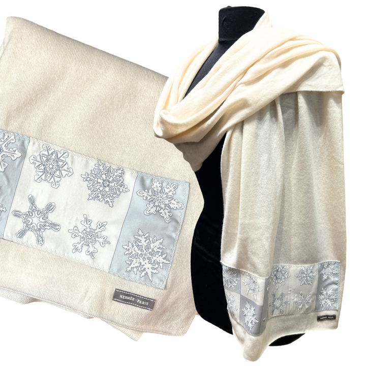 Hermes Feux d'Hiver Vintage Silk Scarf & Cashmere Shawl