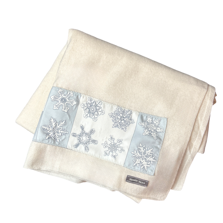 Hermes Feux d'Hiver Vintage Silk Scarf & Cashmere Shawl at Vintage Luxe Up