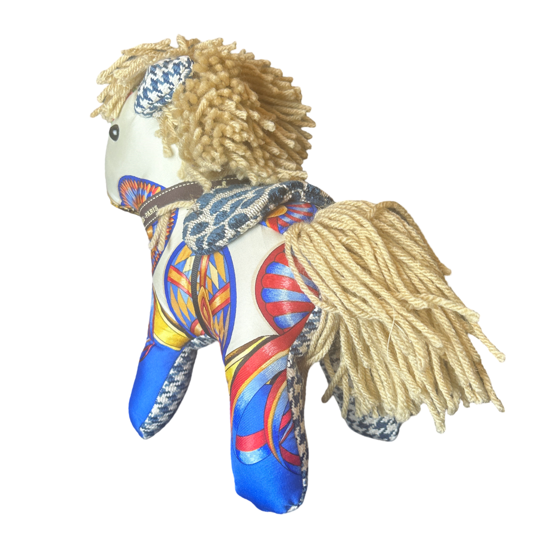 Rubans du Cheval Vintage Silk Scarf Patchwork Pony