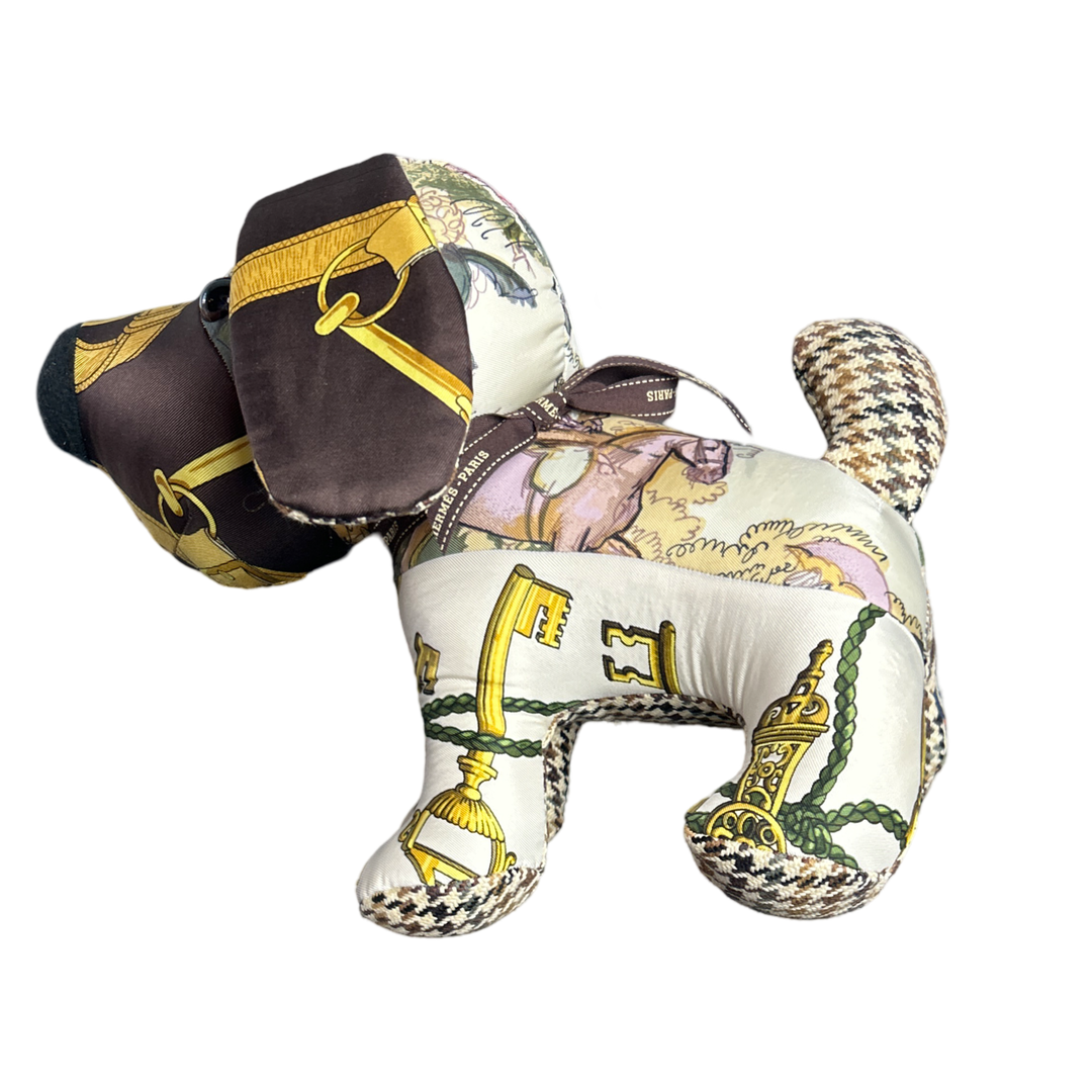 Hermes Eperon d'Or  Scarf Patchwork Puppy at Vintage Luxe Up