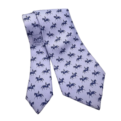 Hermes Equestrian Print Necktie