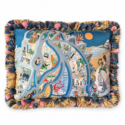 Academia Hippica Vintage Silk Scarf Pillow