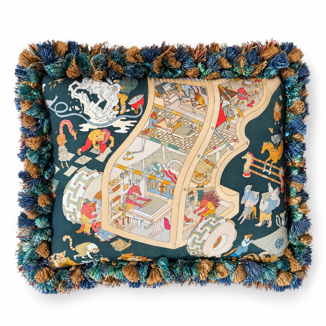Hermes Academia Hippica Scarf Pillow at Vintage Luxe Up