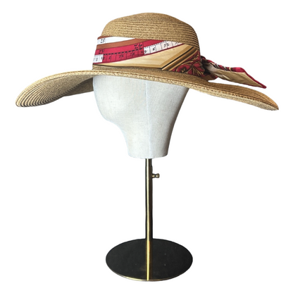Hermes Astrologie Dies et Hore Scarf Straw Hat exclusively at Vintage Luxe Up