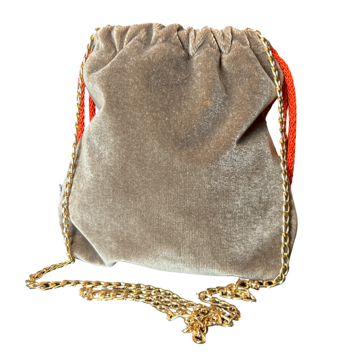 Bolduc au Carre Vintage Cashmere & Silk Scarf Drawstring Crossbody Bag