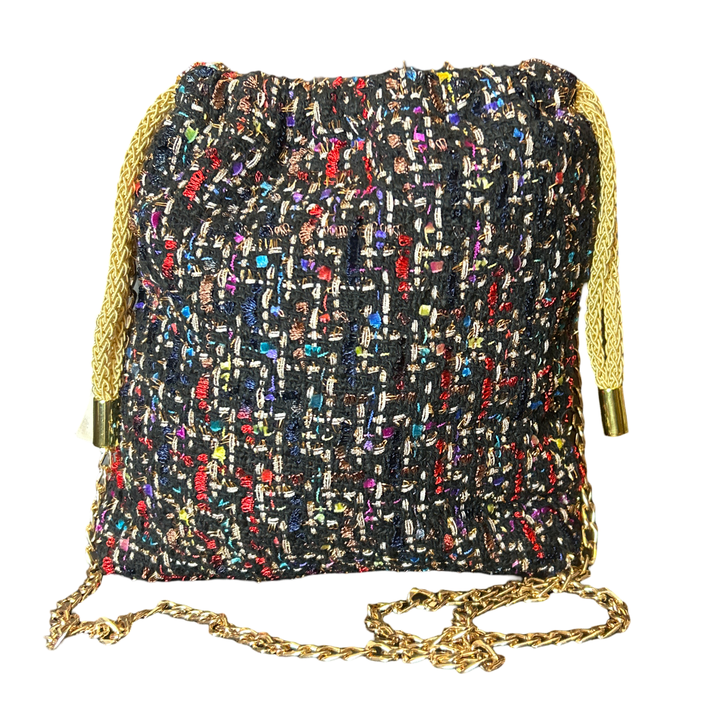 Bolduc au Carre Vintage Scarf Drawstring Crossbody Bag