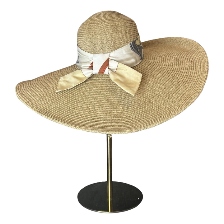 Hermes Brides de Gala Scarf Straw Hat exclusively at Vintage Luxe Up