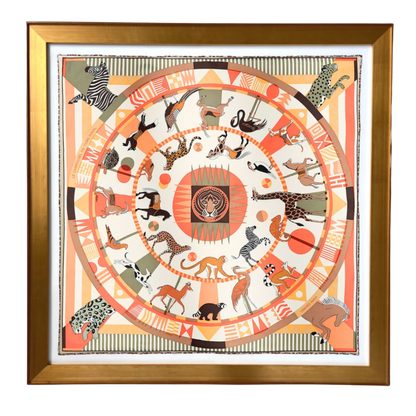 Hermes Carrousel du Louvre Royal | Framed Hermes Scarf exclusively at Vintage Luxe Up