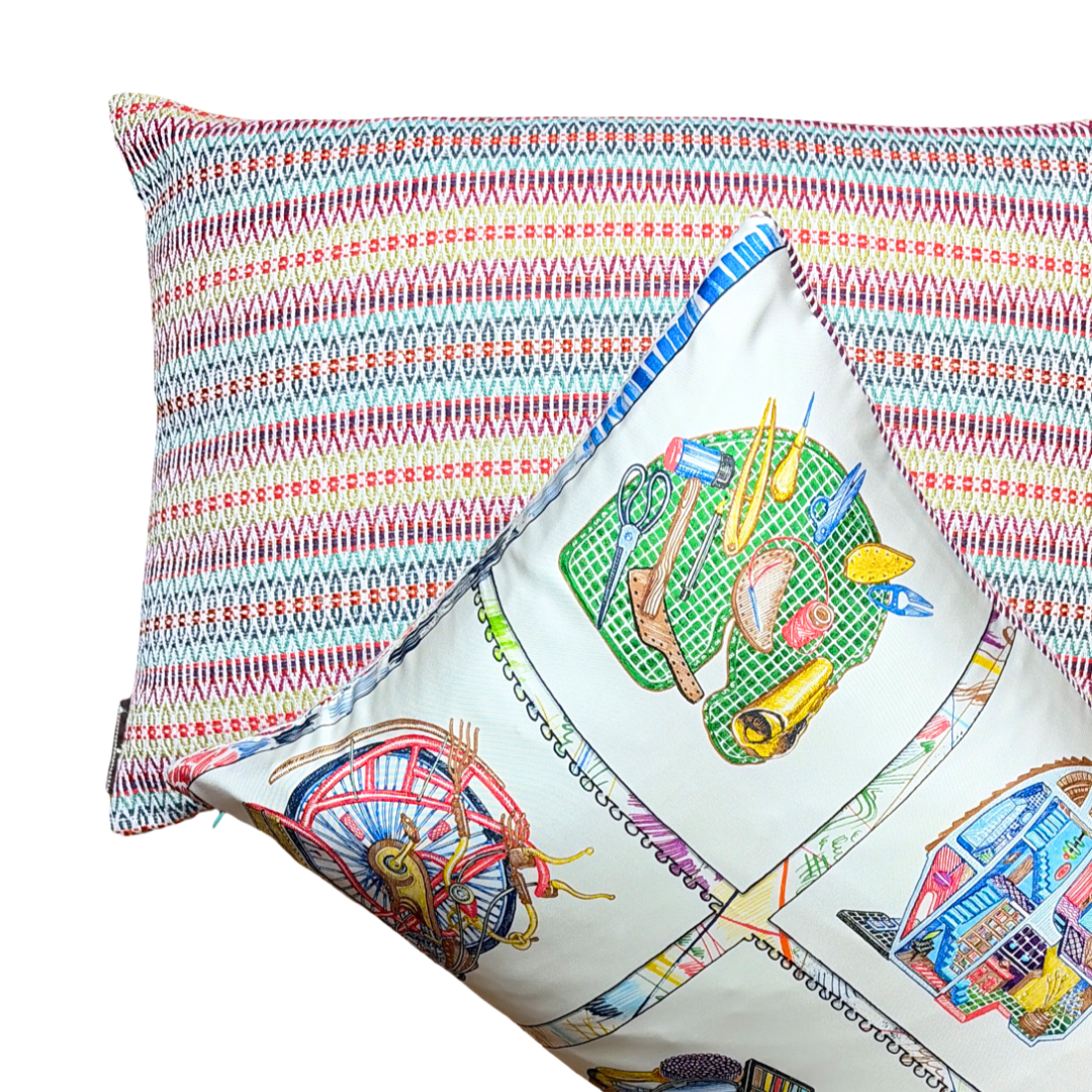 Chevaloscope Vintage Silk Scarf Pillows