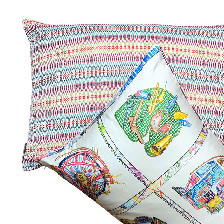Chevaloscope Vintage Silk Scarf Pillows
