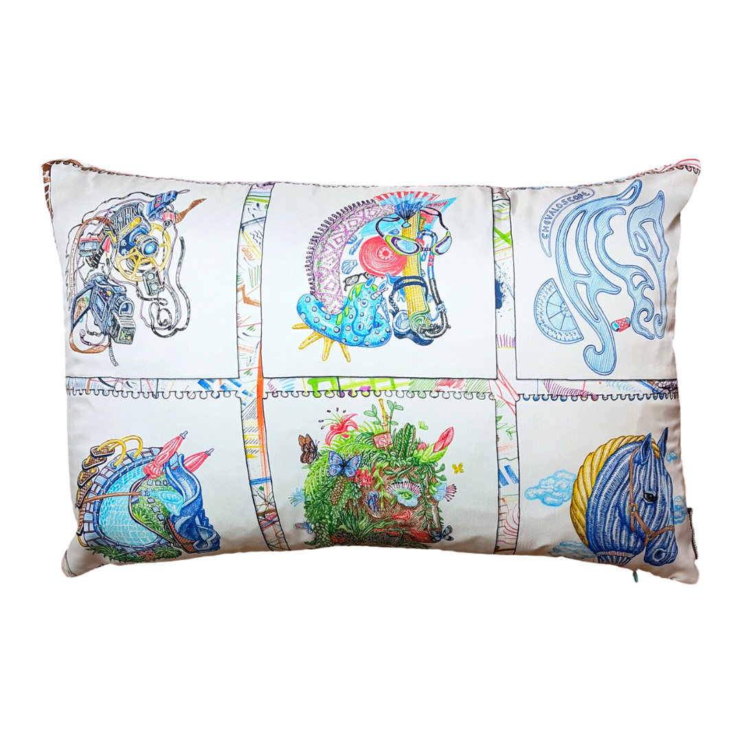 Chevaloscope Vintage Silk Scarf Pillows