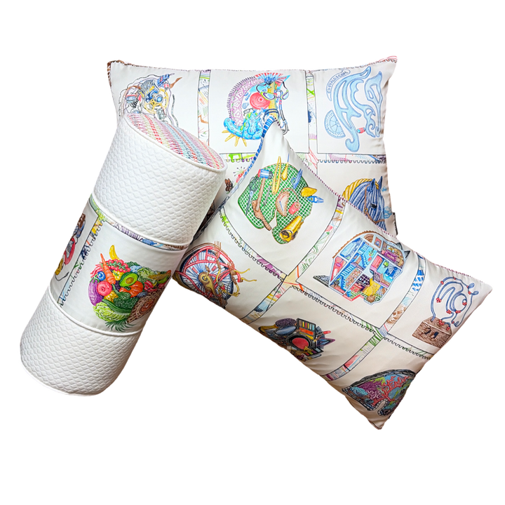 Chevaloscope Vintage Silk Scarf Pillows