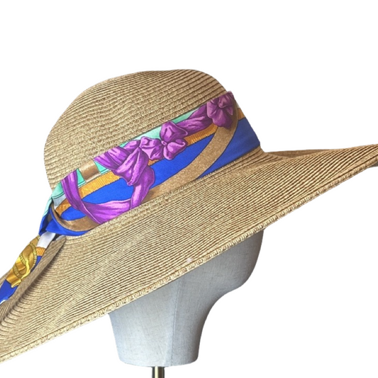 Hermes Grand Manege Scarf Sun Hat exclusively at Vintage Luxe Up
