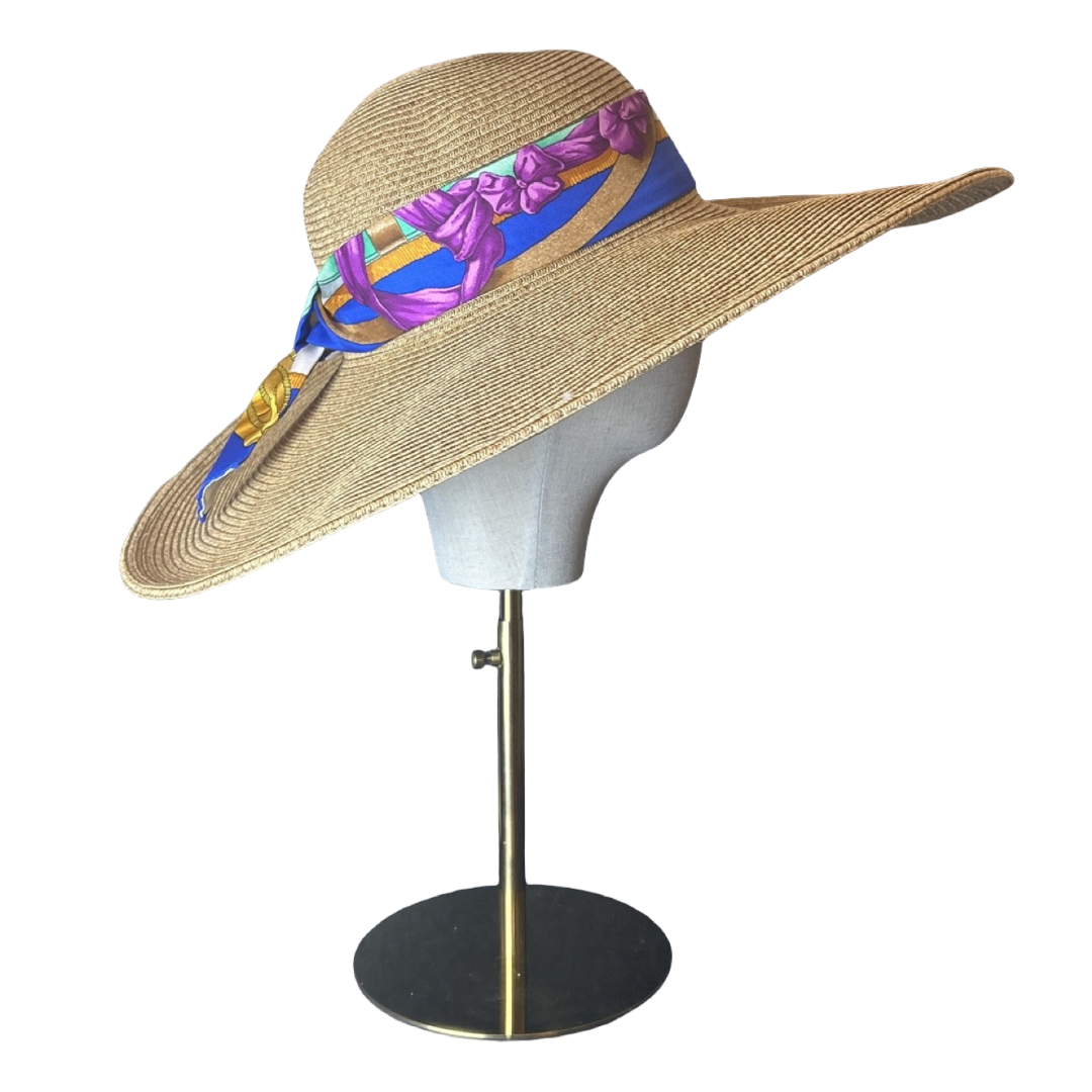 Hermes Grand Manege Scarf Sun Hat exclusively at Vintage Luxe Up