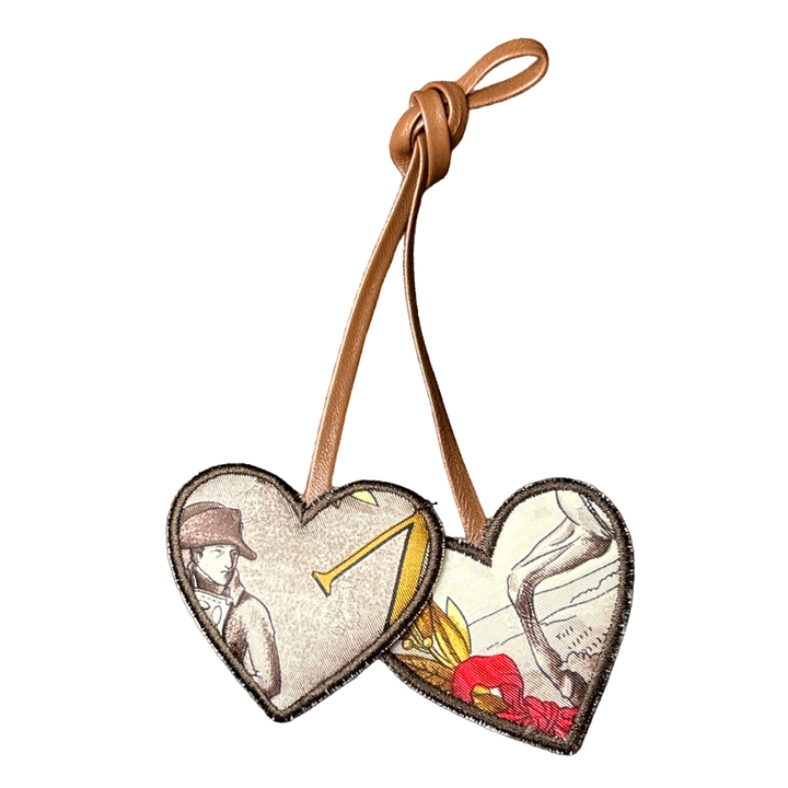Napoleon Scarf Double Heart Bag Charm