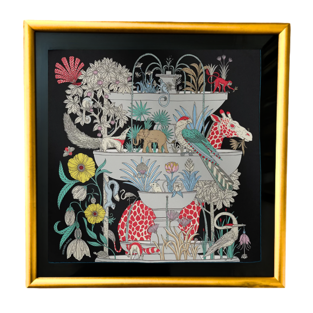 Hermes Precious Paradise Detail Scarf | Framed Hermes Scarf at Vintage Luxe Up