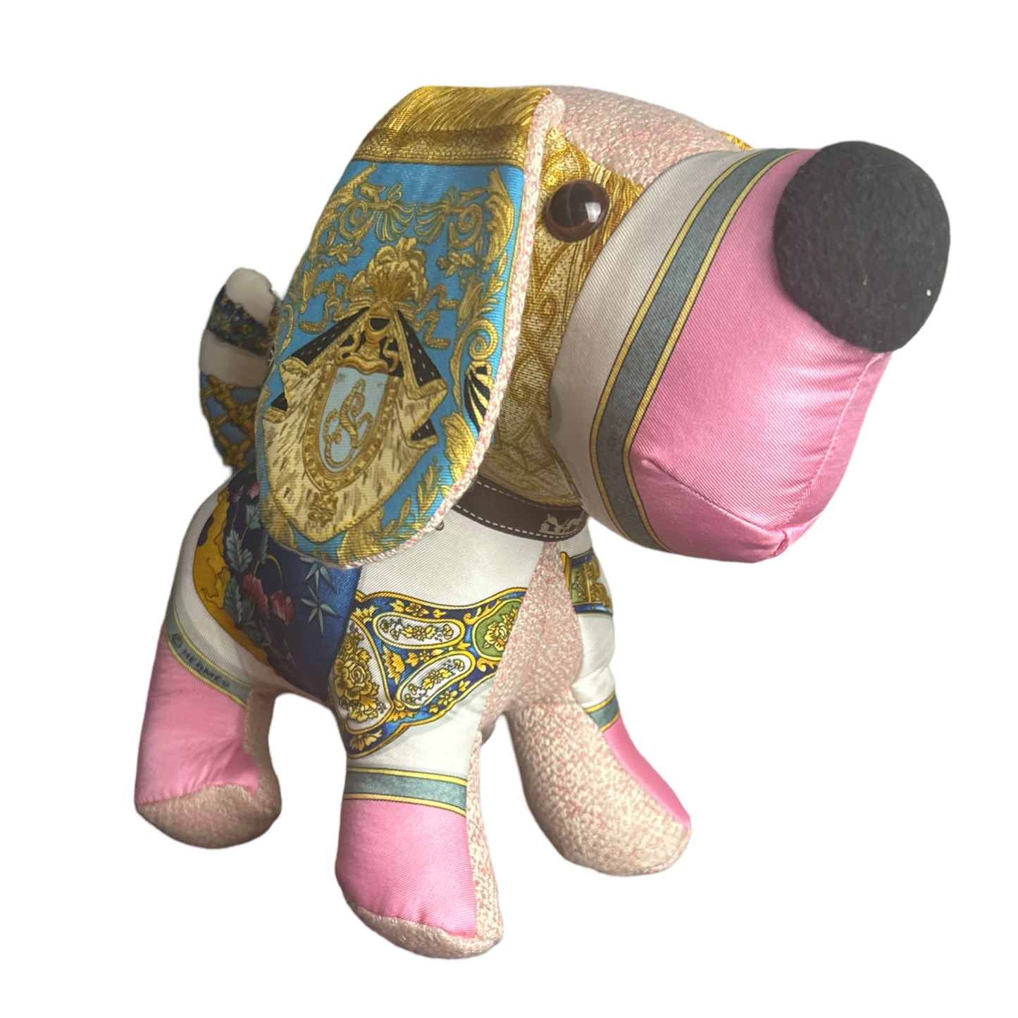 Hermes Qu'Importe le Flacon Scarf Patchwork Puppy at Vintage Luxe Up
