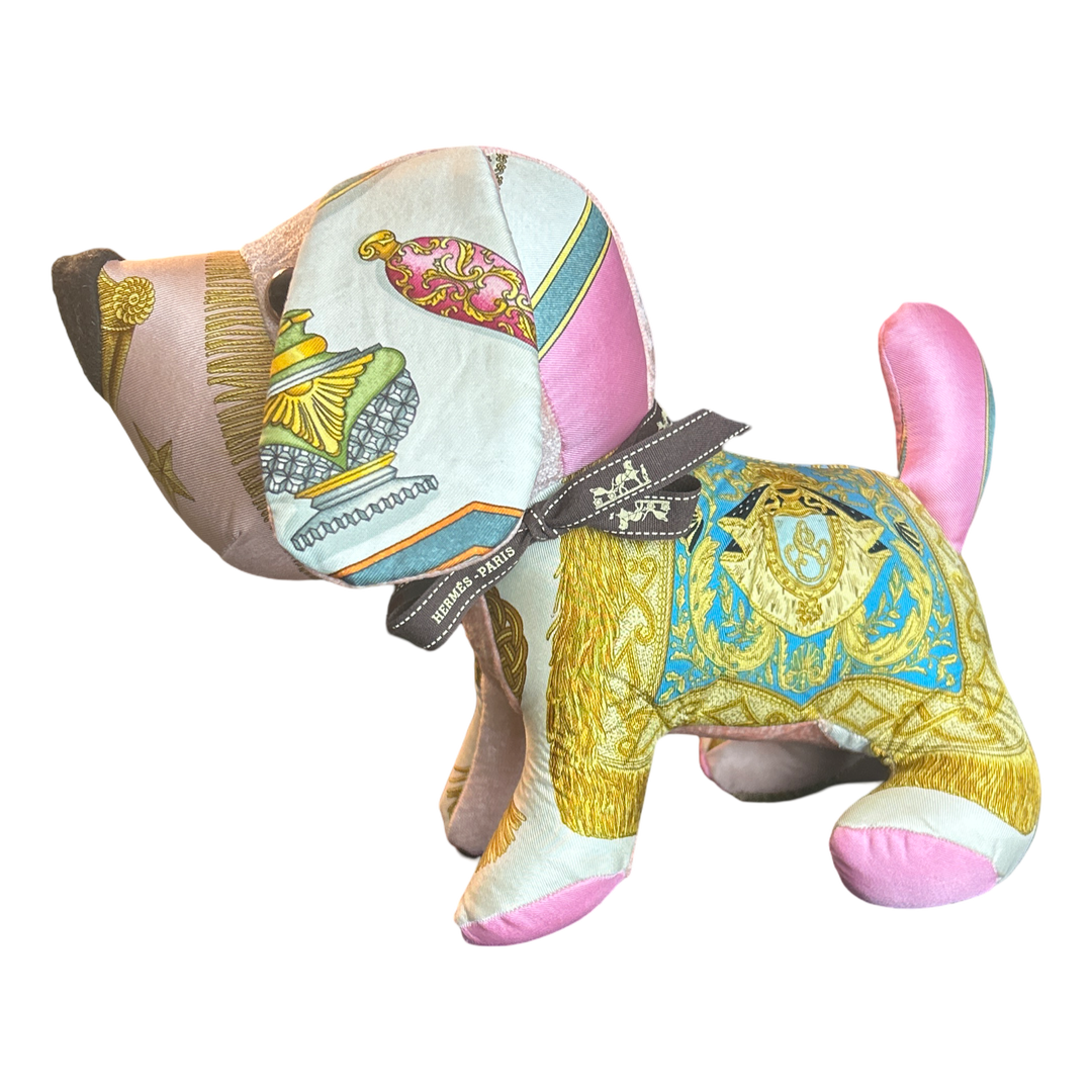 Hermes Poste et Cavalerie Scarf Patchwork Puppy at Vintage Luxe Up