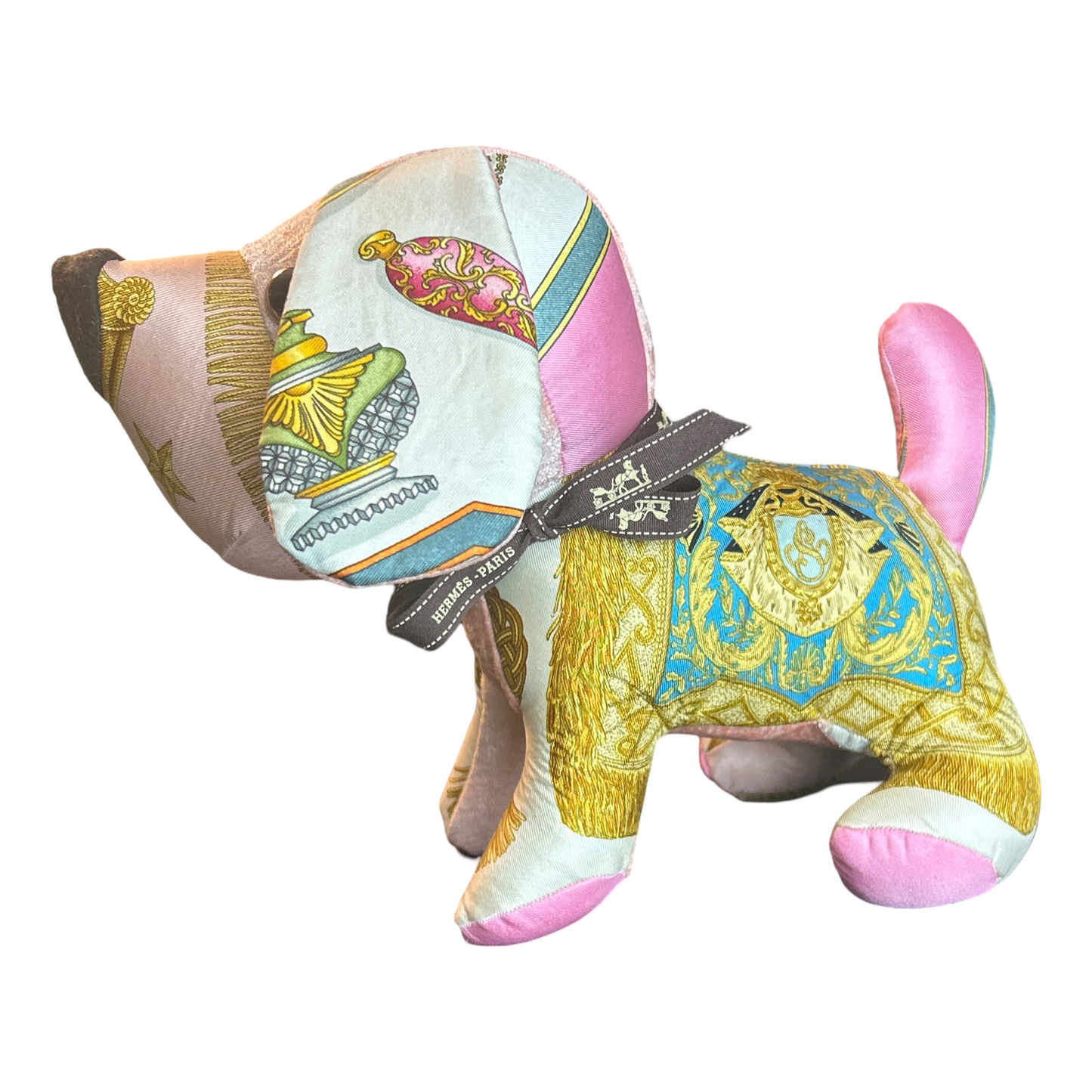 Hermes Poste et Cavalerie Scarf Patchwork Puppy at Vintage Luxe Up