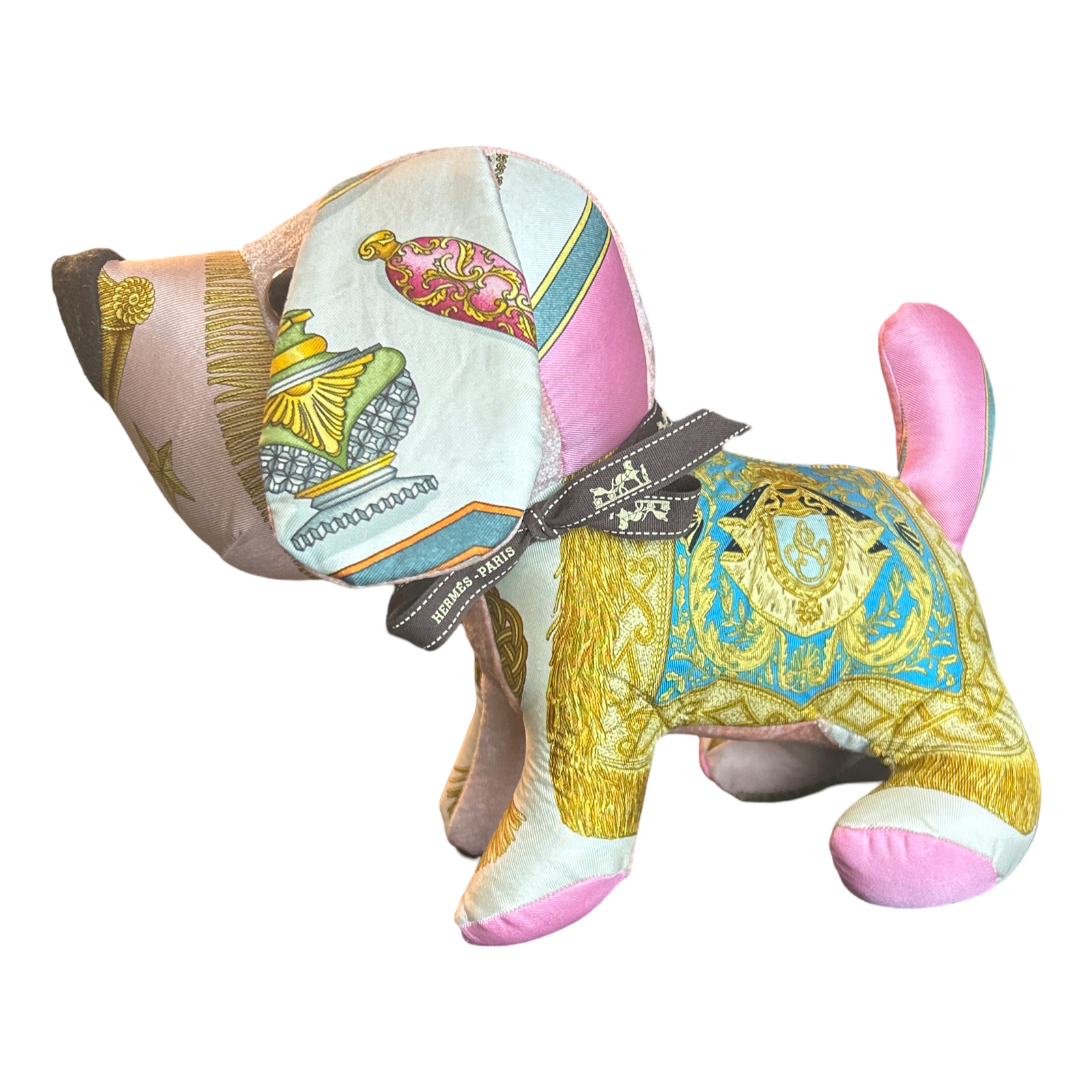 Hermes Poste et Cavalerie Scarf Patchwork Puppy at Vintage Luxe Up