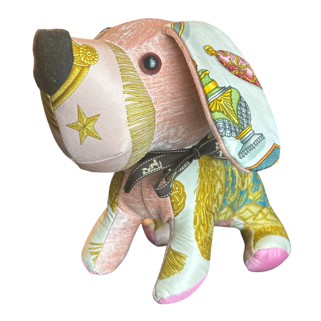 Hermes Poste et Cavalerie Scarf Patchwork Puppy at Vintage Luxe Up