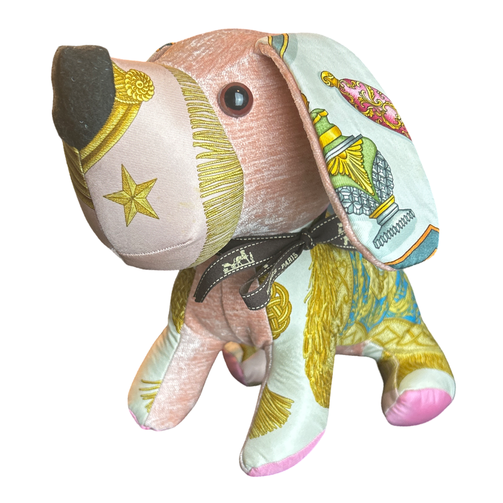 Hermes Poste et Cavalerie Scarf Patchwork Puppy at Vintage Luxe Up