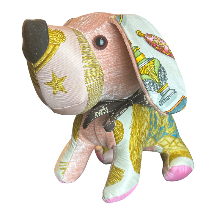 Hermes Poste et Cavalerie Scarf Patchwork Puppy at Vintage Luxe Up