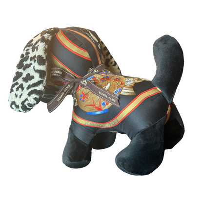 Hermes Qu'Importe le Flacon Scarf Patchwork Puppy at Vintage Luxe Up