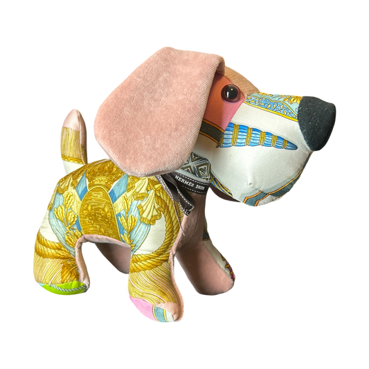 Hermes Poste et Cavalerie Scarf Patchwork Puppy at Vintage Luxe Up