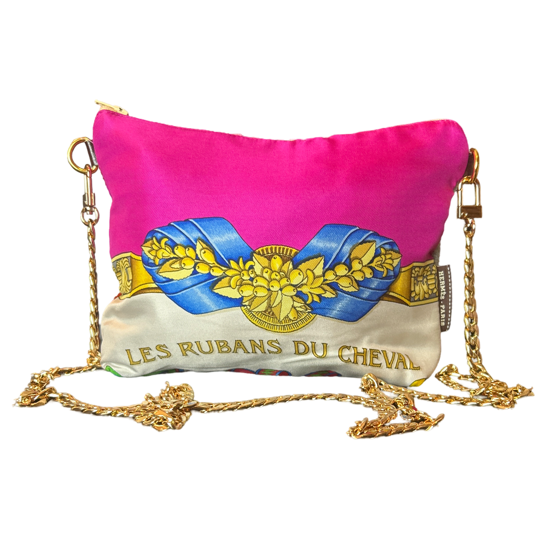 Rubans du Cheval Fuchsia Vintage Scarf Crossbody Bag