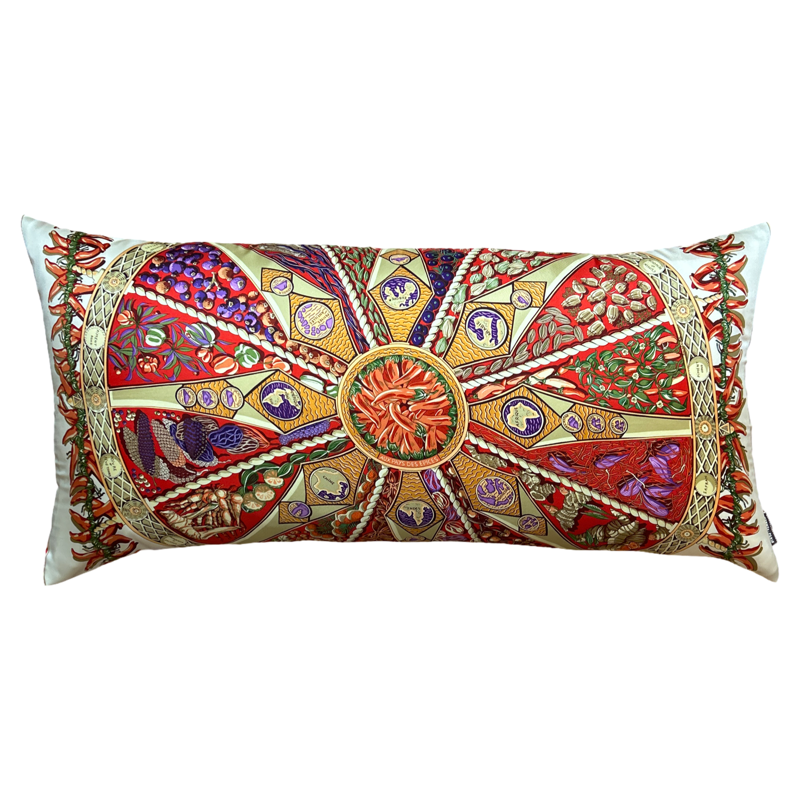 HERMES Aux Pays des Epices Scarf Pillow at Vintage Luxe Up