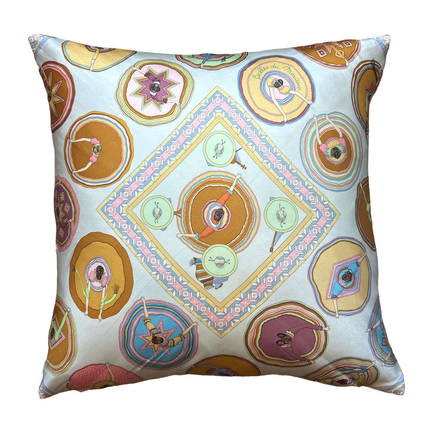 Hermes Belles du Mexique Scarf Pillows 24' at Vintage Luxe Up
