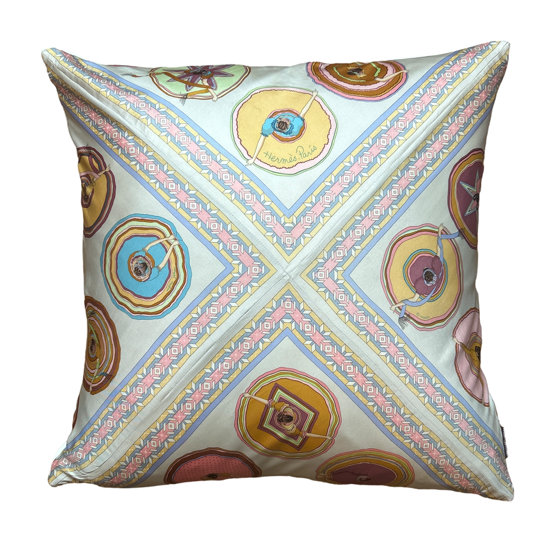 Hermes Belles du Mexique Scarf Pillows 24' at Vintage Luxe Up