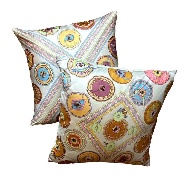 Hermes Belles du Mexique Scarf Pillows 24' at Vintage Luxe Up