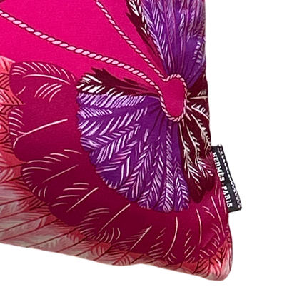 Brazil Detail Vintage Silk Scarf Pillow 22"