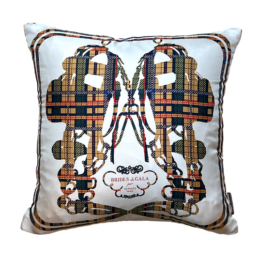 HERMES Brides de Gala Scarf Pillow exclusively at vintageluxeup.com