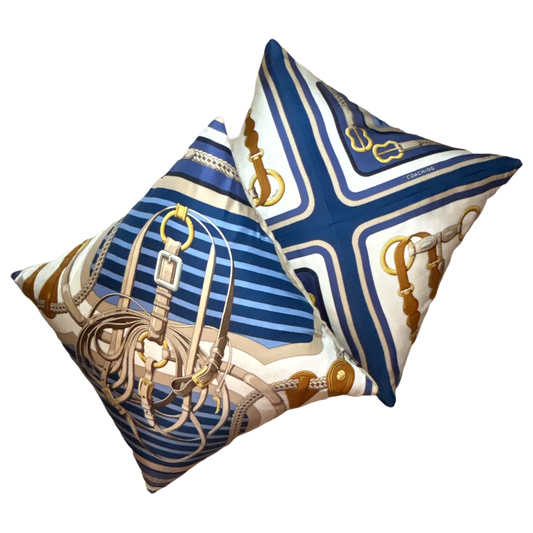 Hermes Coaching Scarf Pillow at Vintage Luxe Up
