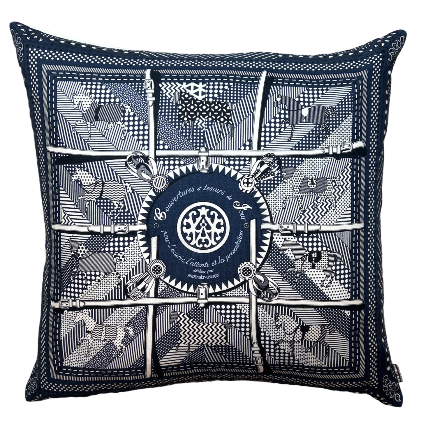 HERMES Couvertures et Tenues du Jour Silk Scarf Pillow at Vintage Luxe Up