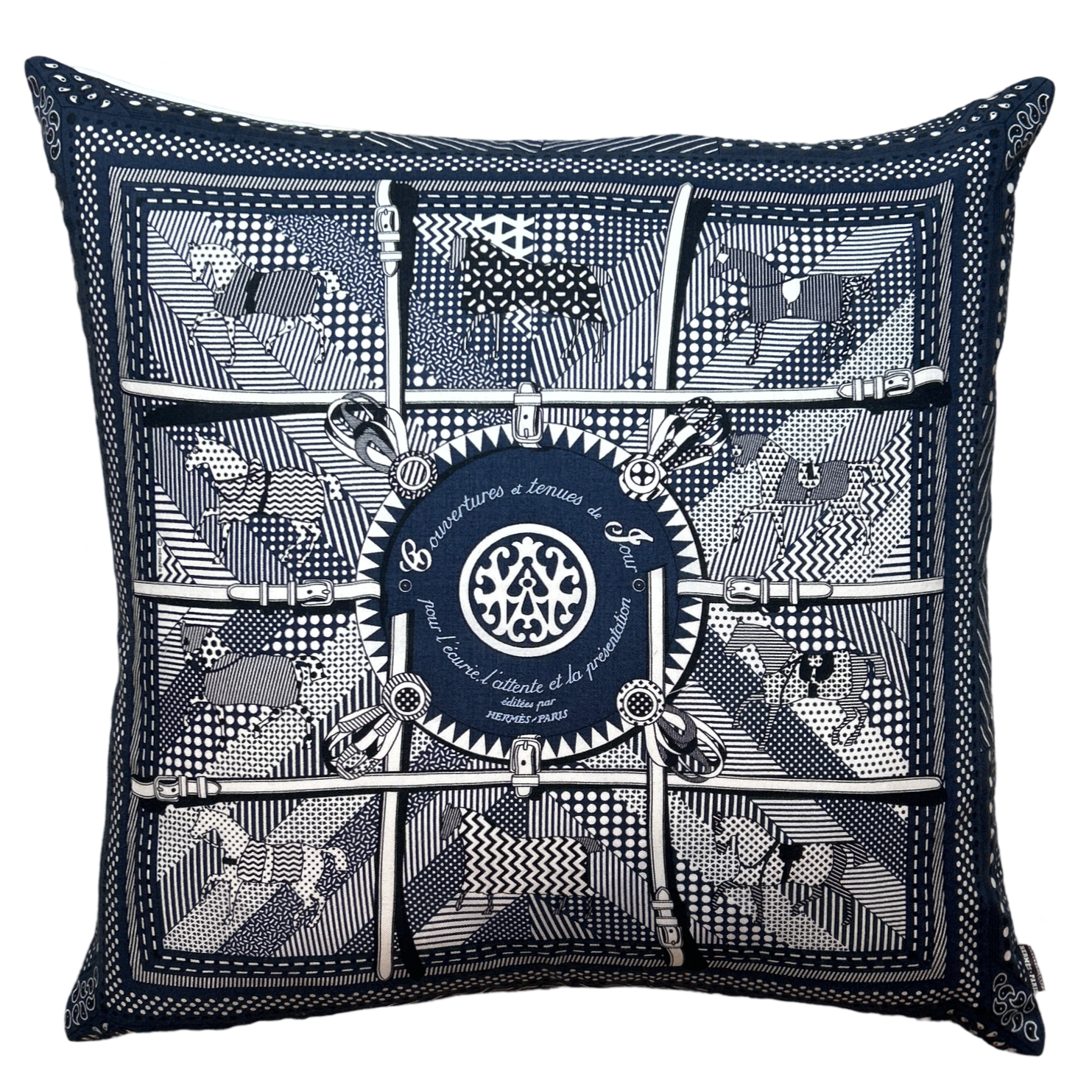 HERMES Couvertures et Tenues du Jour Silk Scarf Pillow at Vintage Luxe Up