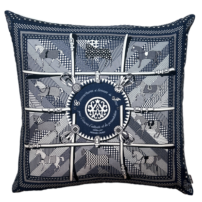 HERMES Couvertures et Tenues du Jour Silk Scarf Pillow at Vintage Luxe Up