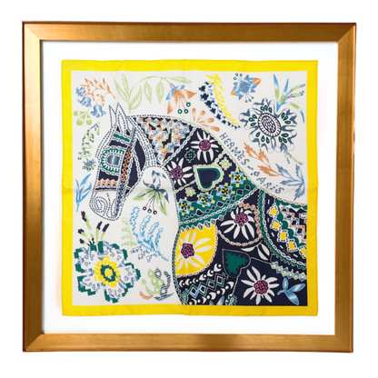 HERMES En Attendant Ulysse Scarf | Framed Hermes Scarf exclusively at Vintage Luxe Up