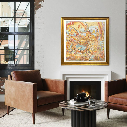 Hermes Folies du Faubourg Scarf | Framed Hermes Scarf exclusively at Vintage Luxe Up