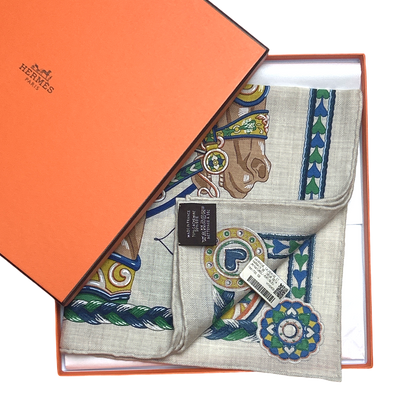 HERMES Harnais de Coeur Scarf Pillow at VintageLuxeUp